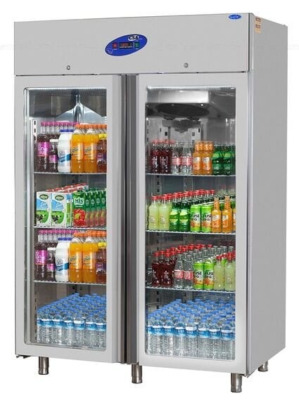 CS.DBL.1400.C CSA İNOX - GLASS DOOR UPRIGHT REFRIGERATORS / 1400 DIKEY BUZDOLABI CAM KAPILI DONDURUCU 1400*810*2070