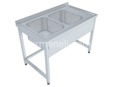 Çift Evyeli Çalışma Tezgahları 70'lik 304 KALİTE PASLANMAZ