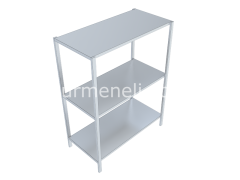 Üç Katlı İstif Rafı Düz veya Delikli Tablalı 50'lik 430 KALİTE PASLANMAZ