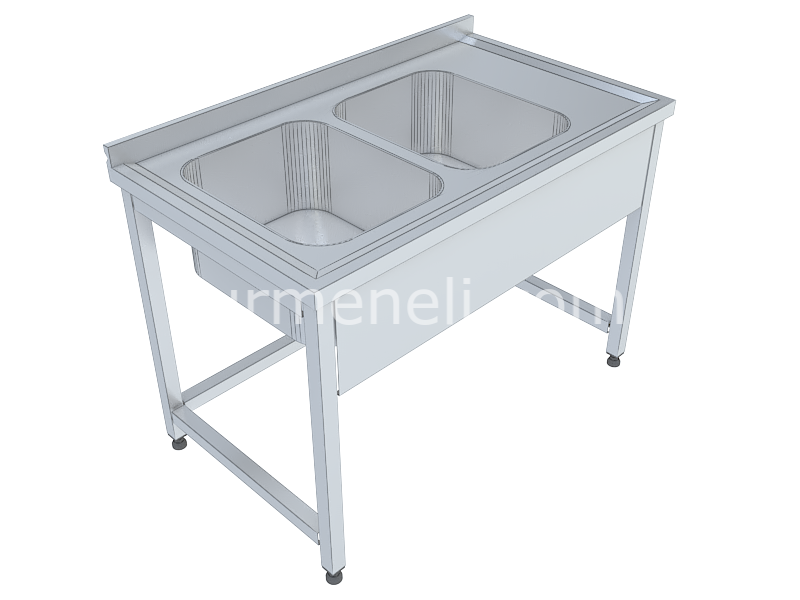 Çift Evyeli Çalışma Tezgahları 60'lık 304 KALİTE PASLANMAZ