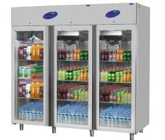 CS.DBNL.2100 KMB.C.2N1L CSA İNOX - KOMBİNE 2 BOLME BUZDOLABI 1 BOLME DONDURUCU 1 BUZDOLABI CAM KAPILI 304 2100x810x2070