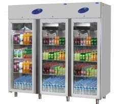 CS.DBNLK.2100 KMB.C.1N2L CSA İNOX - KOMBİNE 1 BOLME BUZDOLABI 2 BOLME DONDURUCU 1 BUZDOLABI CAM KAPILI 304 2100x810x2070