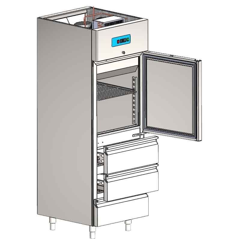 CS.DBLK.700.CM CSA İNOX - DIKEY ALTTAN CEKMECELI DERIN DONDURUCU 700*810*2070