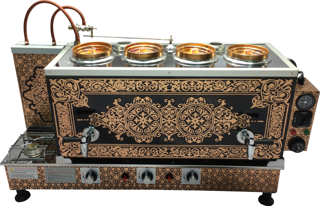 Otomatik Bakır Çay Kazanı Gazlı + Elektrikli 4'lü