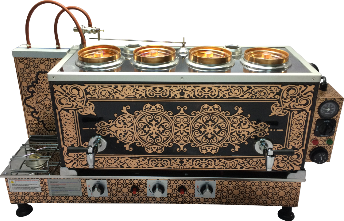 Otomatik Bakır Çay Kazanı Gazlı + Elektrikli 4'lü