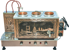 Otomatik Bakır Çay Kazanı Gazlı + Elektrikli 3'lü