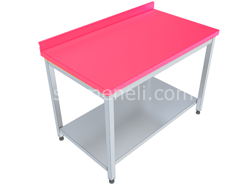 Polietilenli Çalışma Tezgahları Taban Raflı 60'lık 304 KALİTE PASLANMAZ