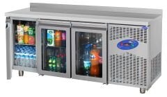 CS.TEK.3.600.C.200CM CSA İNOX - TEZGAH TİPİ BUZDOLABI CAM KAPILI 2000*600*850