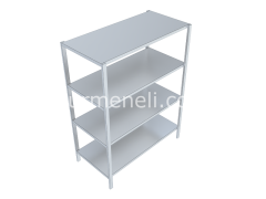 Dört Katlı İstif Rafı Düz veya Delikli Tablalı 60'lık 304 KALİTE PASLANMAZ