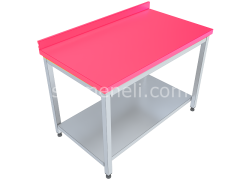 Polietilenli Çalışma Tezgahları Taban Raflı 60'lık 430 KALİTE PASLANMAZ