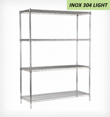 Portashelf 4 Katlı Tel İstif Rafı | Paslanmaz Çelik İNOX 304 LIGHT Endüstriyel Raf Sistemi