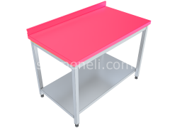 Polietilenli Çalışma Tezgahları Taban Raflı 70'lik 430 KALİTE PASLANMAZ