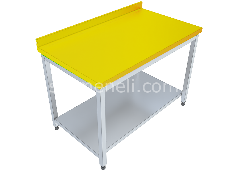 Polietilenli Çalışma Tezgahları Taban Raflı 70'lik 430 KALİTE PASLANMAZ