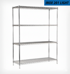 Portashelf 4 Katlı Tel İstif Rafı | Paslanmaz Çelik İNOX 201 LIGHT Endüstriyel Raf Sistemi