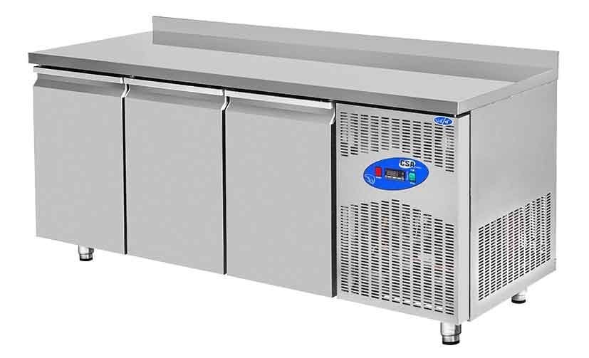CS.TEZ.3.700.C.200CM CSA İNOX - TEZGAH TİPİ BUZDOLABI CAM KAPILI 2000*700*850